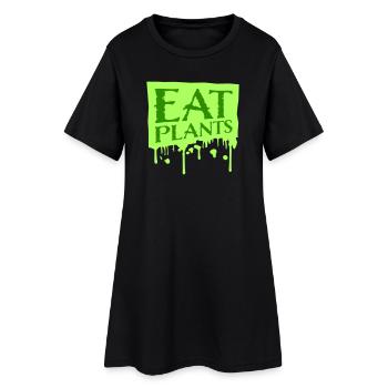 Sigle végétarien végan drôle de Eat Plants - Robe T-shirt Femme - noir - Devant