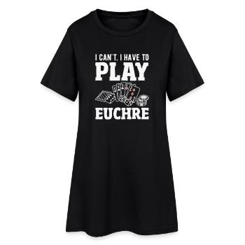 Je ne peux pas, je dois jouer à l’Euchre - Robe T-shirt Femme - noir - Devant