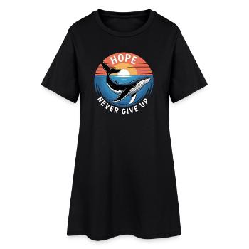 Hope/ Timmy der Wal in der Ostsee - Frauen T-Shirt-Kleid - Schwarz - Vorne