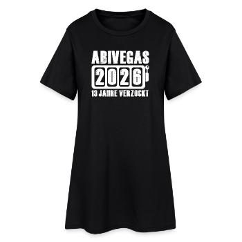 Abivegas 2026 Jubiläum Abitur Abiturient Wortwitz - Frauen T-Shirt-Kleid - Schwarz - Vorne