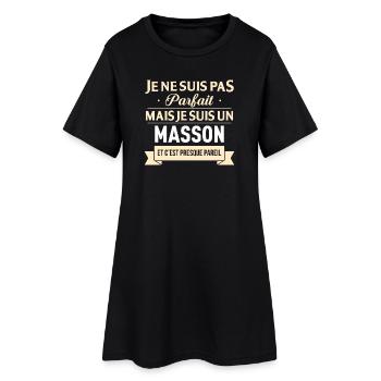 Je Ne Suis Pas Parfait Mais Je Suis Un Masson E... - Robe T-shirt Femme - noir - Devant