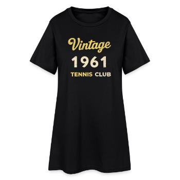 Cadeau d’anniversaire rétro vintage du Tennis Club de 1961 - Robe T-shirt Femme - noir - Devant