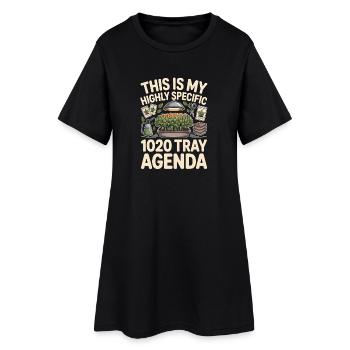 1020-Tray-Agenda | Microgreens Nerd - Frauen T-Shirt-Kleid - Schwarz - Vorne
