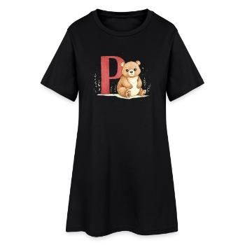Gardez avec la lettre P - Robe T-shirt Femme - noir - Devant