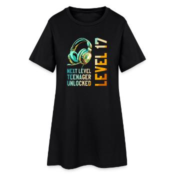 17e anniversaire garçon fille adolescente niveau 17 - Robe T-shirt Femme - noir - Devant