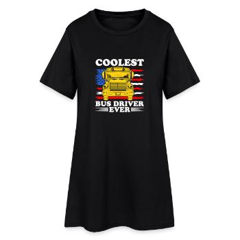 Chauffeur de bus scolaire Opérateur de bus Capitaine de bus Emploi aux États-Unis - Robe T-shirt Femme - noir - Devant