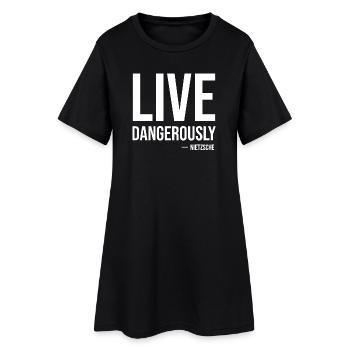 Vis dangereusement Citation de Nietzsche Tee - Robe T-shirt Femme - noir - Devant