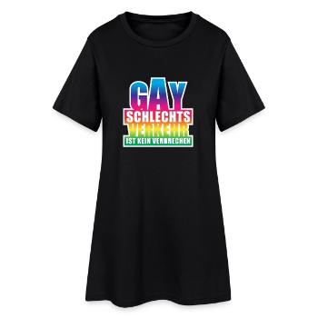 Gay schlechtsverkehr  / Lustiges Wortspiel, Pride - Frauen T-Shirt-Kleid - Schwarz - Vorne