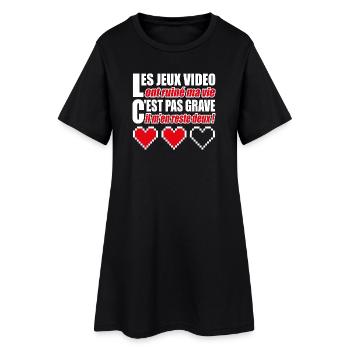 Les jeux vidéo ont ruiné ma vie humour gamer - Robe T-shirt Femme - noir - Devant