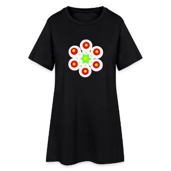 Enfants Rétro Enfants Fleurs - Robe T-shirt Femme - noir - Devant
