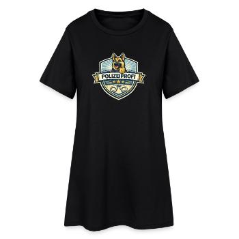 Polizeiprofi Diensthund Badge - Frauen T-Shirt-Kleid - Schwarz - Vorne