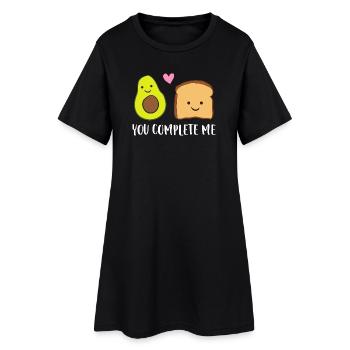 Tu m’as complété toast à l’avocat - Robe T-shirt Femme - noir - Devant