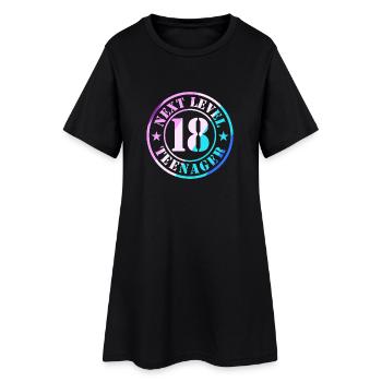 18e anniversaire Garçon Fille Adolescent Niveau 18 - Robe T-shirt Femme - noir - Devant