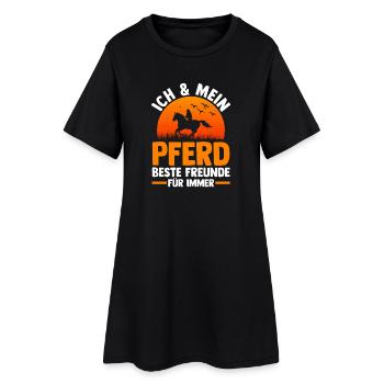 Reiten Pferdeliebhaber Reiterhof Pferde - Frauen T-Shirt-Kleid - Schwarz - Vorne