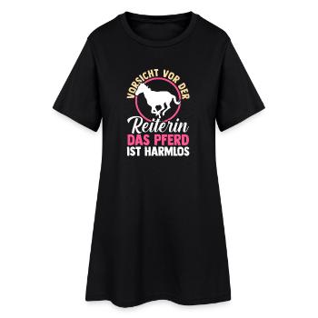 Reiten Pferdeliebhaber Reiterhof Pferde - Frauen T-Shirt-Kleid - Schwarz - Vorne