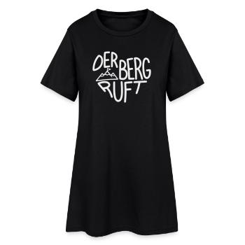 Der Berg ruft Alpenabenteuer, Designfarbe variabel - Frauen T-Shirt-Kleid - Schwarz - Vorne