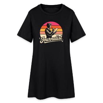 journaliste - Robe T-shirt Femme - noir - Devant