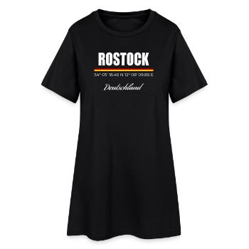 Rostock - Frauen T-Shirt-Kleid - Schwarz - Vorne
