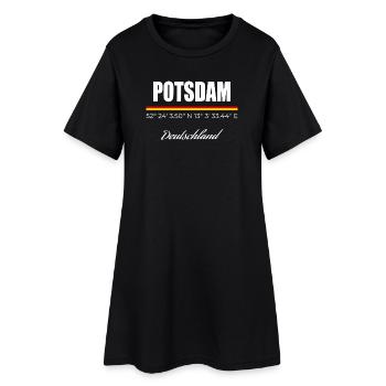 Potsdam - Frauen T-Shirt-Kleid - Schwarz - Vorne