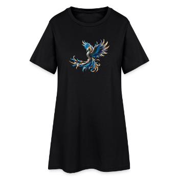 Fire Blue Phoenix - Women’s T-Shirt Dress - black - Front