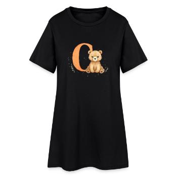 Lettre C avec illustration de Teddy - Robe T-shirt Femme - noir - Devant