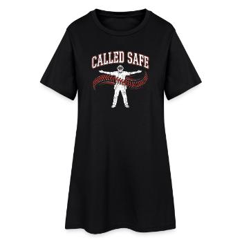Called Safe Christlicher Baseball Glaube Kreuz - Frauen T-Shirt-Kleid - Schwarz - Vorne