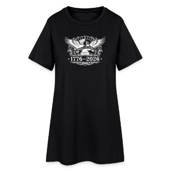 Amerika 250 Jahre 1776–2026 Vintage Patriotic Eagl - Frauen T-Shirt-Kleid - Schwarz - Vorne