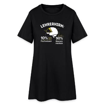 Lehrerhirn - Lustiges Lehrer Geschenk für Schule - Frauen T-Shirt-Kleid - Schwarz - Vorne