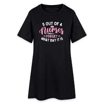 5 von 4 Krankenschwestern vergessen welchen Tag Humor - Frauen T-Shirt-Kleid - Schwarz - Vorne