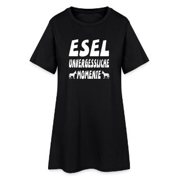 Esel - Frauen T-Shirt-Kleid - Schwarz - Vorne