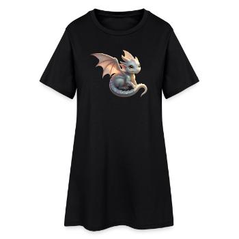 Petit Dragon mignon - Robe T-shirt Femme - noir - Devant