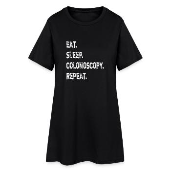 Essen, Schlaf Koloskopie Wiederholung - Frauen T-Shirt-Kleid - Schwarz - Vorne