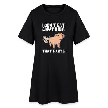 Pig Fart Pun Tee - Women’s T-Shirt Dress - black - Front