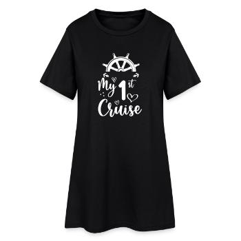 Meine erste Kreuzfahrt - Frauen T-Shirt-Kleid - Schwarz - Vorne