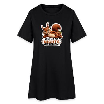 Ich habe nichts gesehen – Freches Eichhörnchen - Frauen T-Shirt-Kleid - Schwarz - Vorne