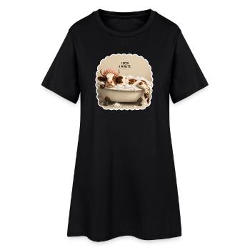 J’ai besoin d’une minute – Vache fatiguée dans la baignoire - Robe T-shirt Femme - noir - Devant