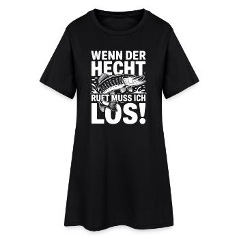 Hecht Angeln Humor - Frauen T-Shirt-Kleid - Schwarz - Vorne