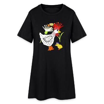 Fleurs de poulet poussin Poulet Retro Kids - Robe T-shirt Femme - noir - Devant