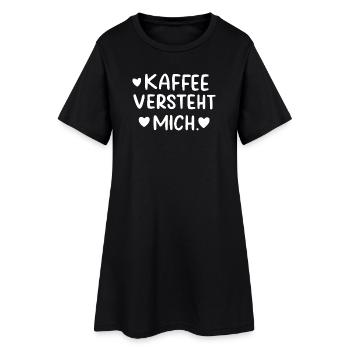 Kaffee Versteht Mich Morgenmuffel Koffeinjunkie - Frauen T-Shirt-Kleid - Schwarz - Vorne