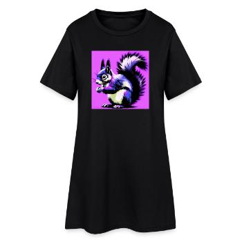 écureuil - Robe T-shirt Femme - noir - Devant