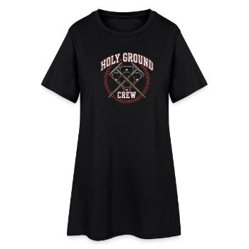 Holy Ground Crew Christlicher Baseball Glaube - Frauen T-Shirt-Kleid - Schwarz - Vorne