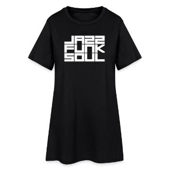 Monochrome Grid Geometric Pattern - Women’s T-Shirt Dress - black - Front