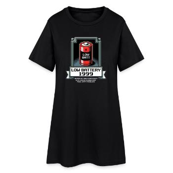 Low Battery Alte Zeiten - Frauen T-Shirt-Kleid - Schwarz - Vorne