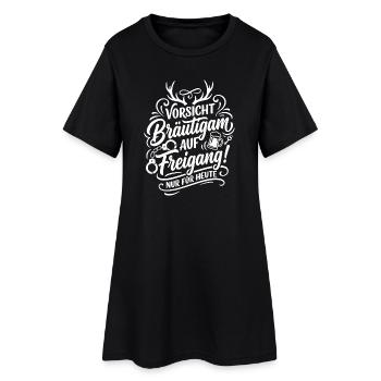 Vorsicht Bräutigam auf Freigang - Frauen T-Shirt-Kleid - Schwarz - Vorne