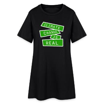 Le changement climatique est la véritable science du changement climatique - Robe T-shirt Femme - noir - Devant