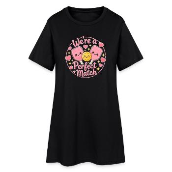Pickleball Love : Le Duo Parfait Kawaii - Robe T-shirt Femme - noir - Devant