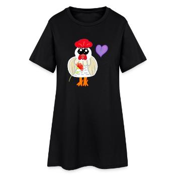 Cœur de poulet poulet pour l’anniversaire de la fête des mères - Robe T-shirt Femme - noir - Devant