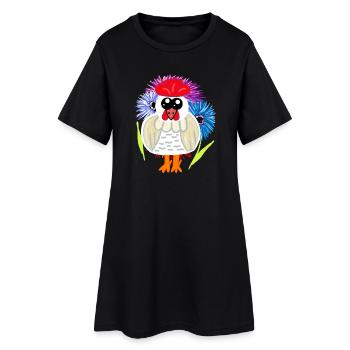 Anniversaire Fête des Mères Poulet Poule Poule Poule - Robe T-shirt Femme - noir - Devant