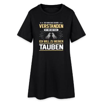 Taube Taubenzüchter Brieftaubensport Taubenverein - Frauen T-Shirt-Kleid - Schwarz - Vorne