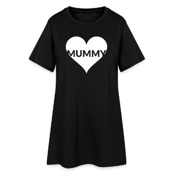 Herz MUMMY Mutti Shirt - Frauen T-Shirt-Kleid - Schwarz - Vorne